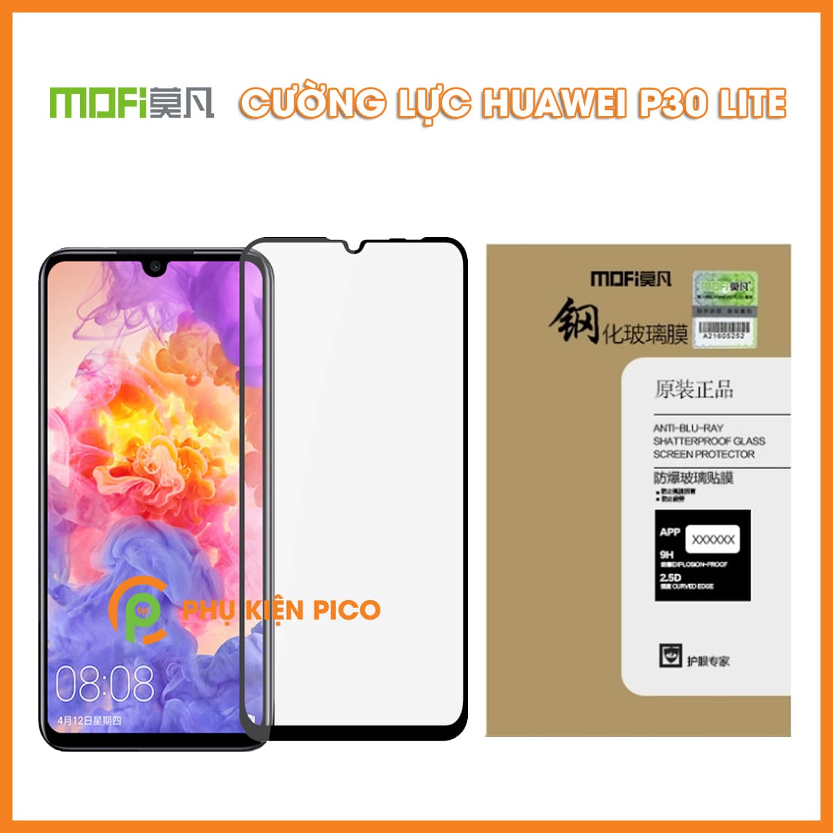 Kính cường lực Huawei P30 Lite full viền chính hãng Mofi
