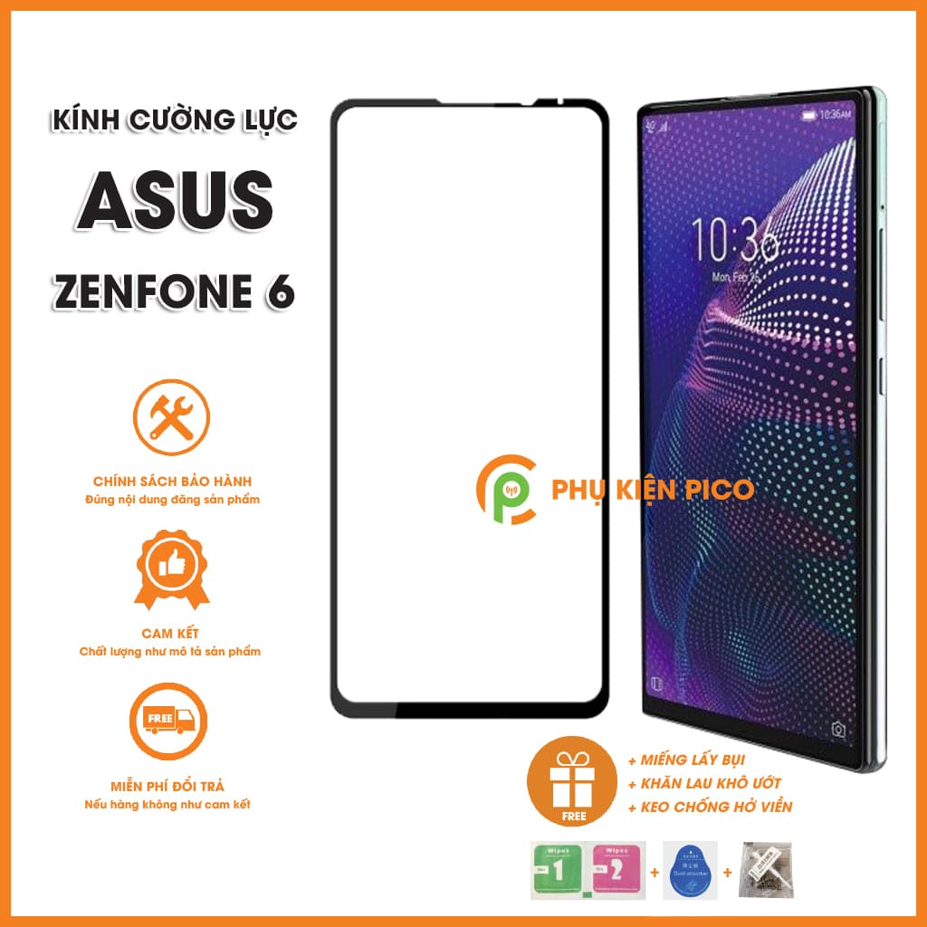 Kính cường lực Asus Zenfone 6 full viền độ cứng 9H