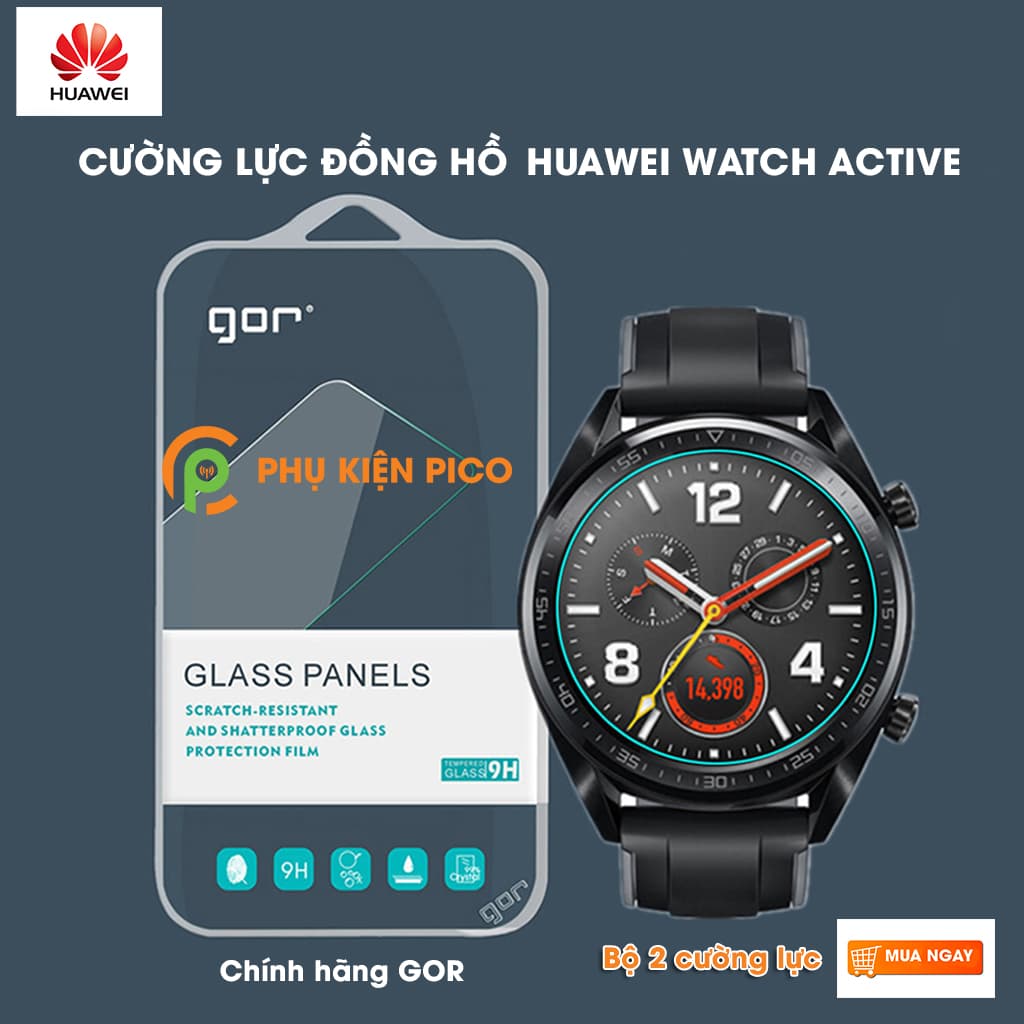 Bộ 2 miếng dán cường lực đồng hồ Huawei Watch GT Active chính hãng GOR