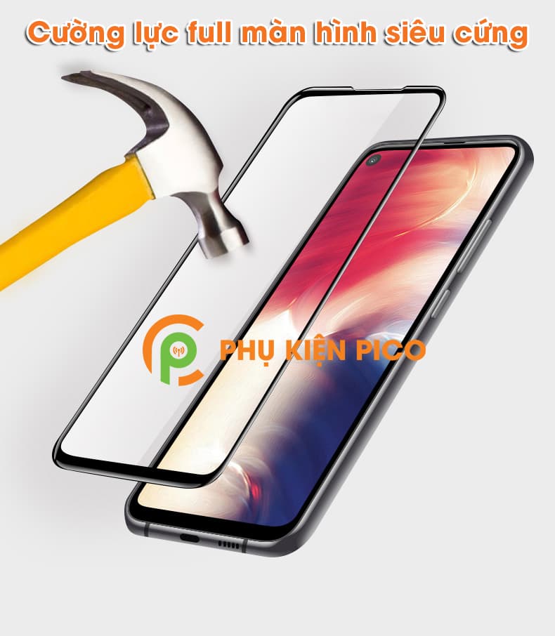 Kính cường lực Samsung Galaxy A8s viền đen full màn hình - 6