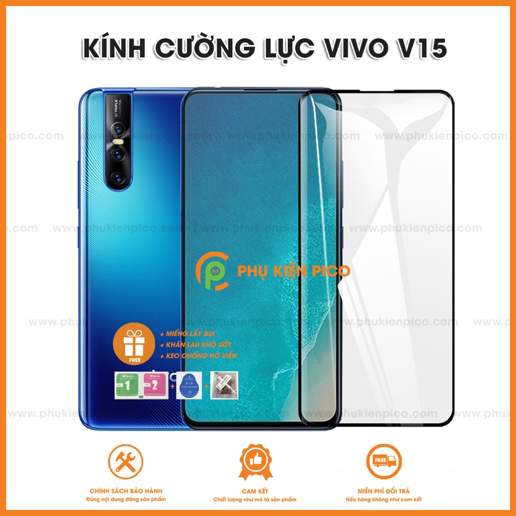 Kính cường lực và dán camera Vivo V15 full viền độ cứng 9H - 8
