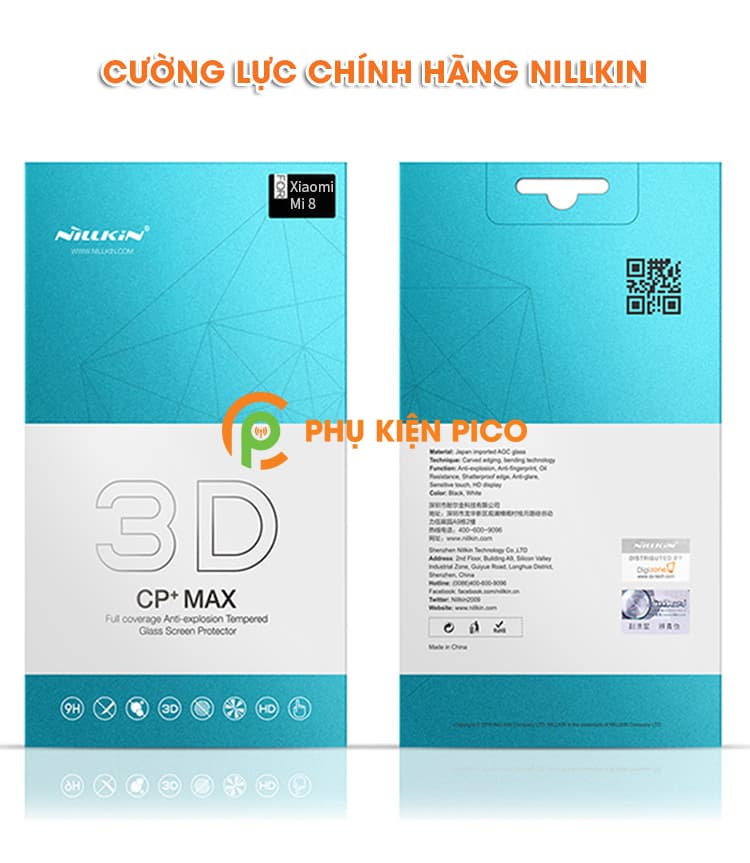 Miếng dán kính cường lực Xiaomi Mi 8 Nillkin 3D CP+MAX hàng nguyên tem - 5