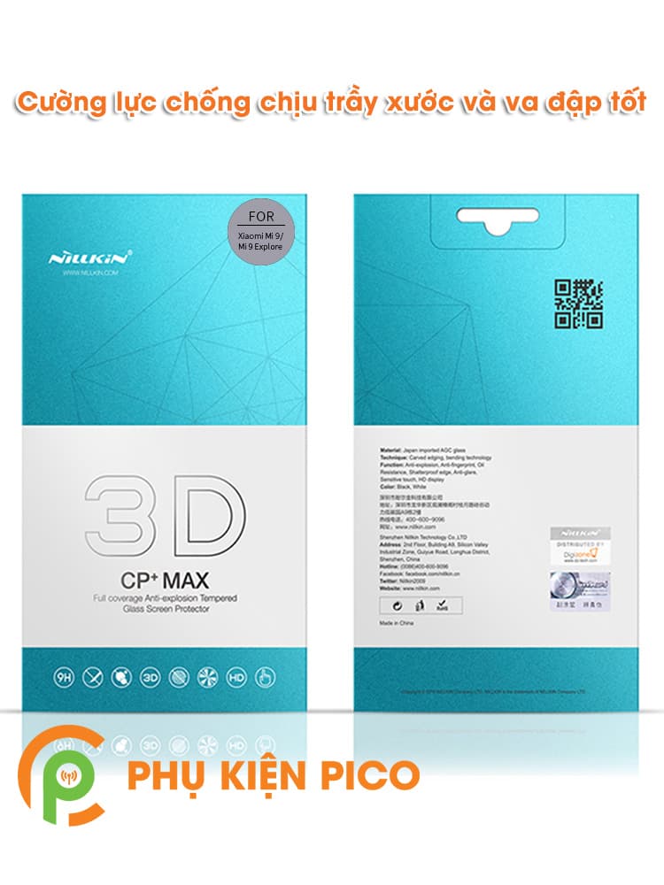 Miếng dán kính cường lực Xiaomi Mi 9 Nillkin 3D CP+MAX hàng nguyên tem - 7
