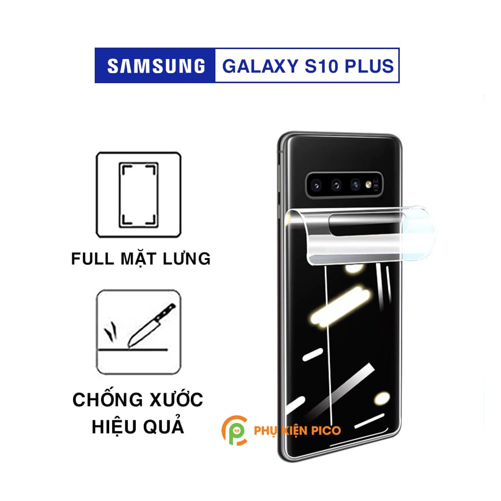 Dán lưng Samsung S10 Plus full mặt lưng trong suốt PPF tự phục hồi vết xước