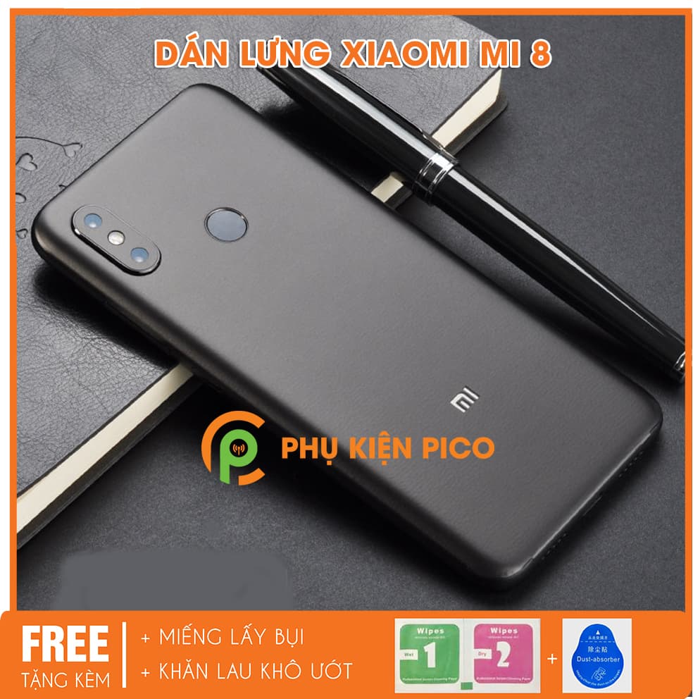 Dán mặt lưng Xiaomi Mi 8 nhựa dẻo cao cấp 3 màu đỏ đen xanh - 4