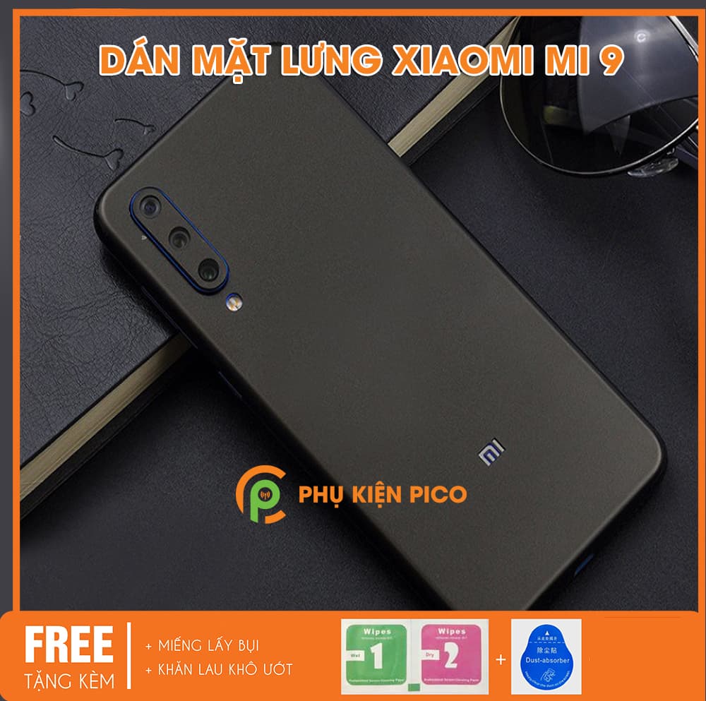 Dán mặt lưng Xiaomi Mi 9 nhựa dẻo cao cấp 3 màu đỏ đen xanh - 2