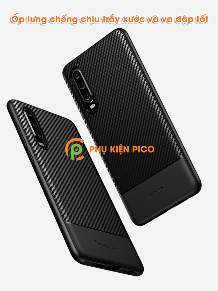 Ốp lưng Huawei P30 vân cacbon chính hãng Ipaky - 6