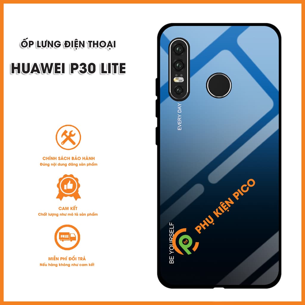 Ốp lưng Huawei P30 Lite mặt kính màu Gradient