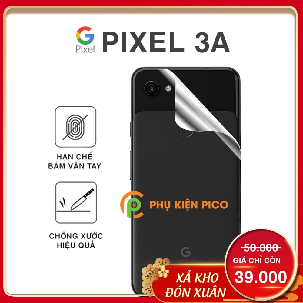 Dán mặt lưng Google Pixel 3a trong suốt full mặt sau