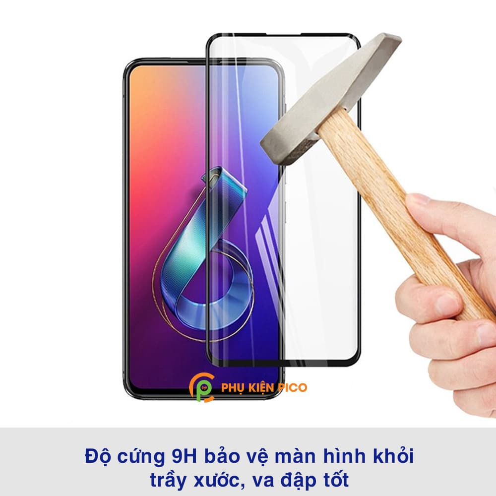 Kính cường lực Zenfone 6 full màn hình viền đen siêu mỏng độ cứng 9H - 2