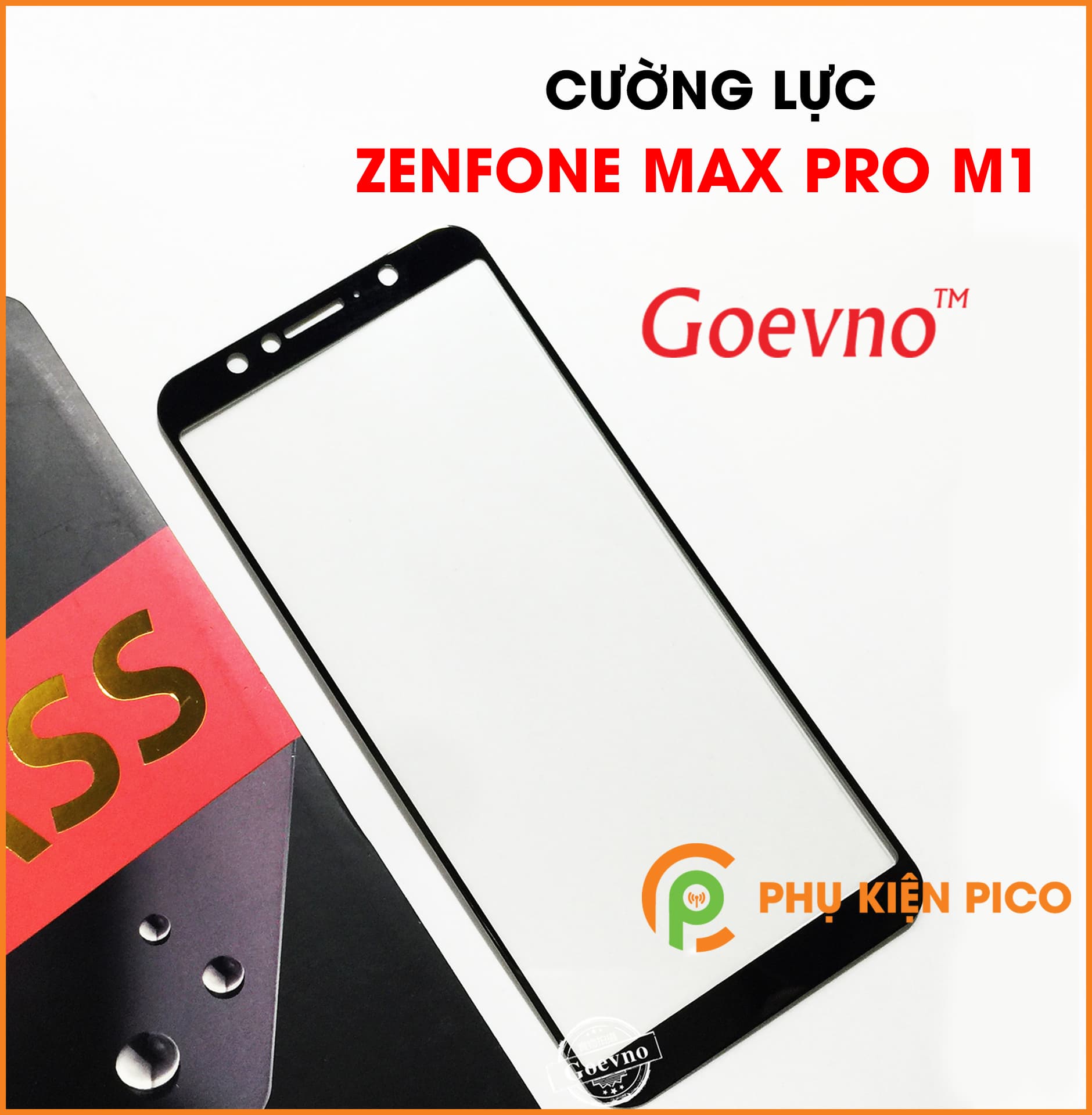 Kính cường lực Asus Zenfone Max Pro M1 full viền chính hãng Goevno