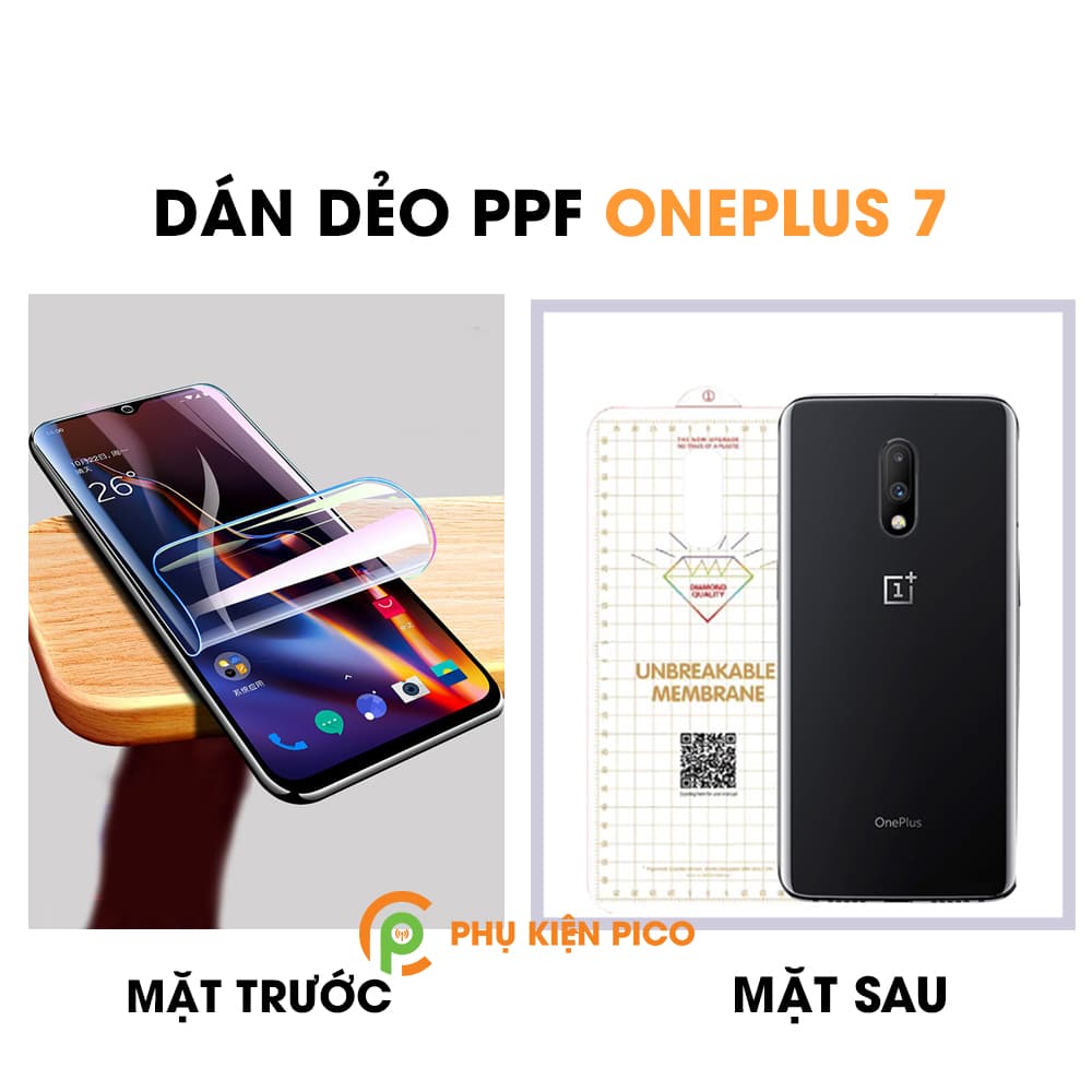 Miếng dán PPF mặt lưng và dán màn hình oneplus 7 combo cao cấp ppf