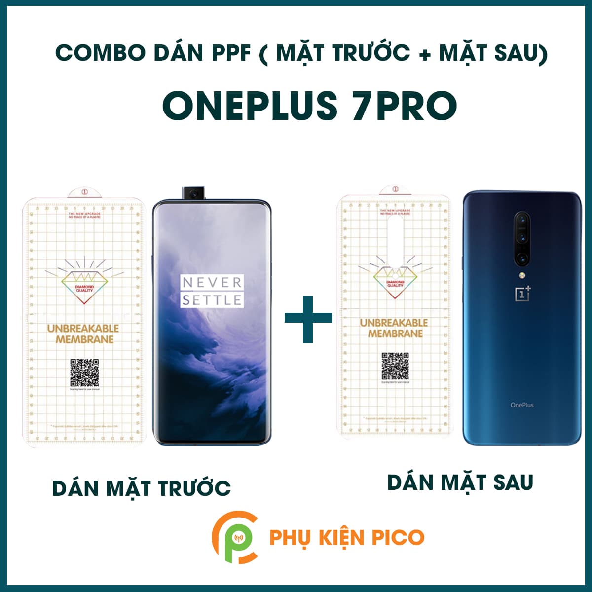 Miếng dán PPF mặt lưng và dán màn hình oneplus 7 pro combo cao cấp PPF