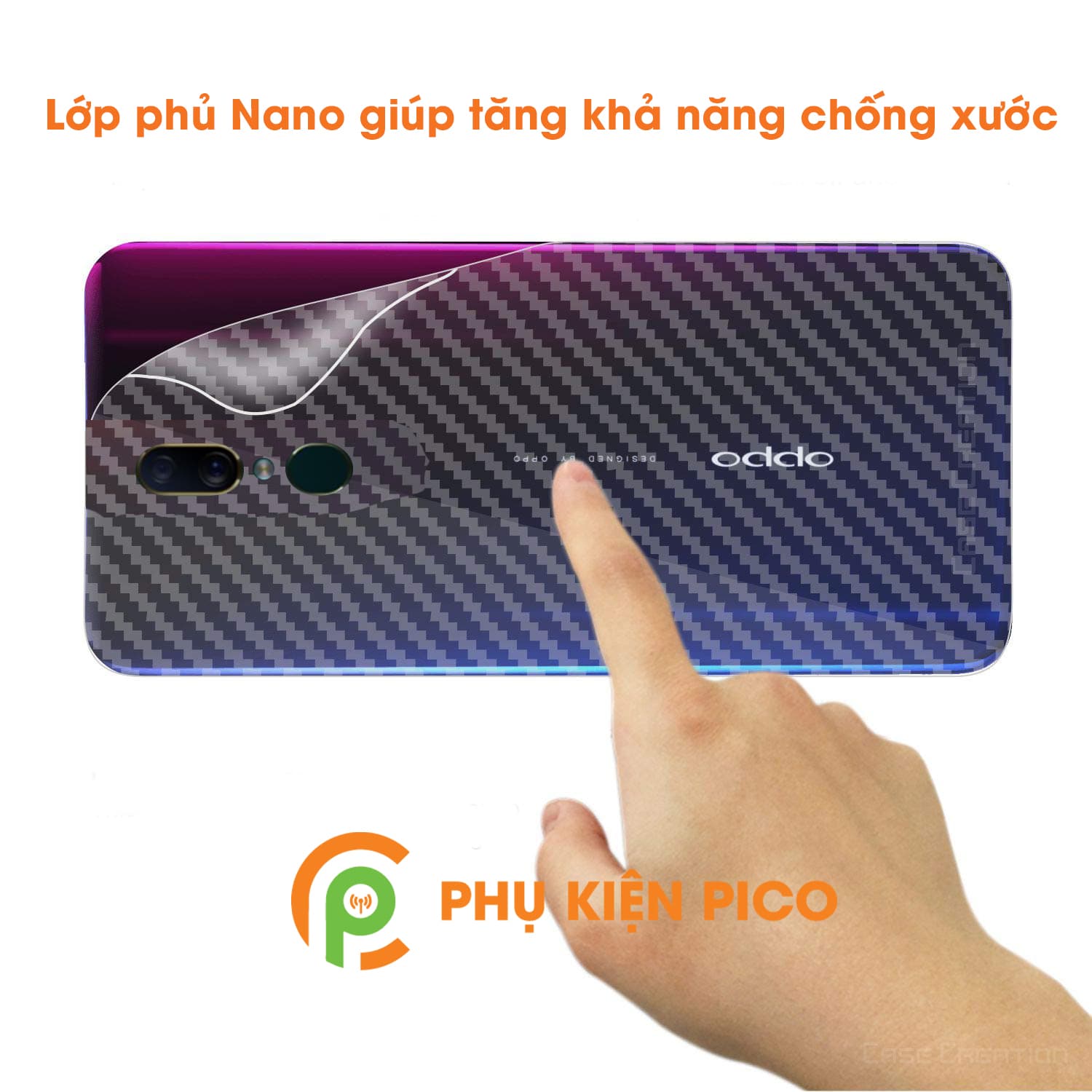 Dán mặt lưng Oppo F11 vân carbon 3D - 4