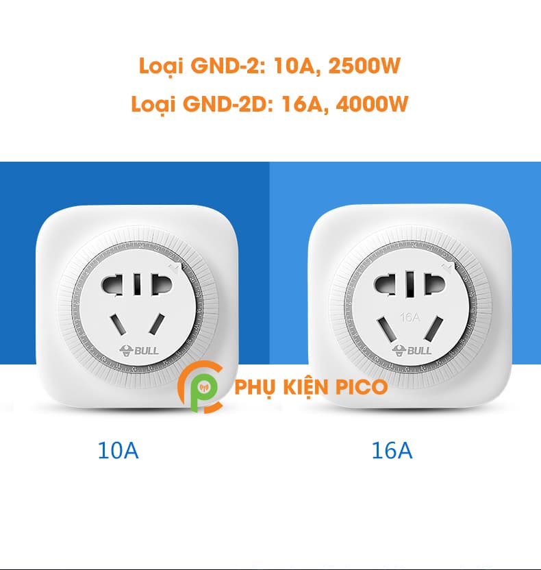 Ổ cắm điện chống chai pin, hẹn giờ bật tắt liên tục 24h chính hãng Bull 16A 4000W - 2