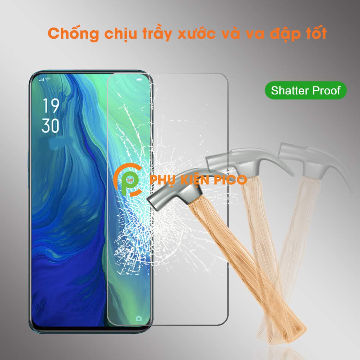 Kính cường lực Oppo Reno trong suốt độ cứng 9H - 4