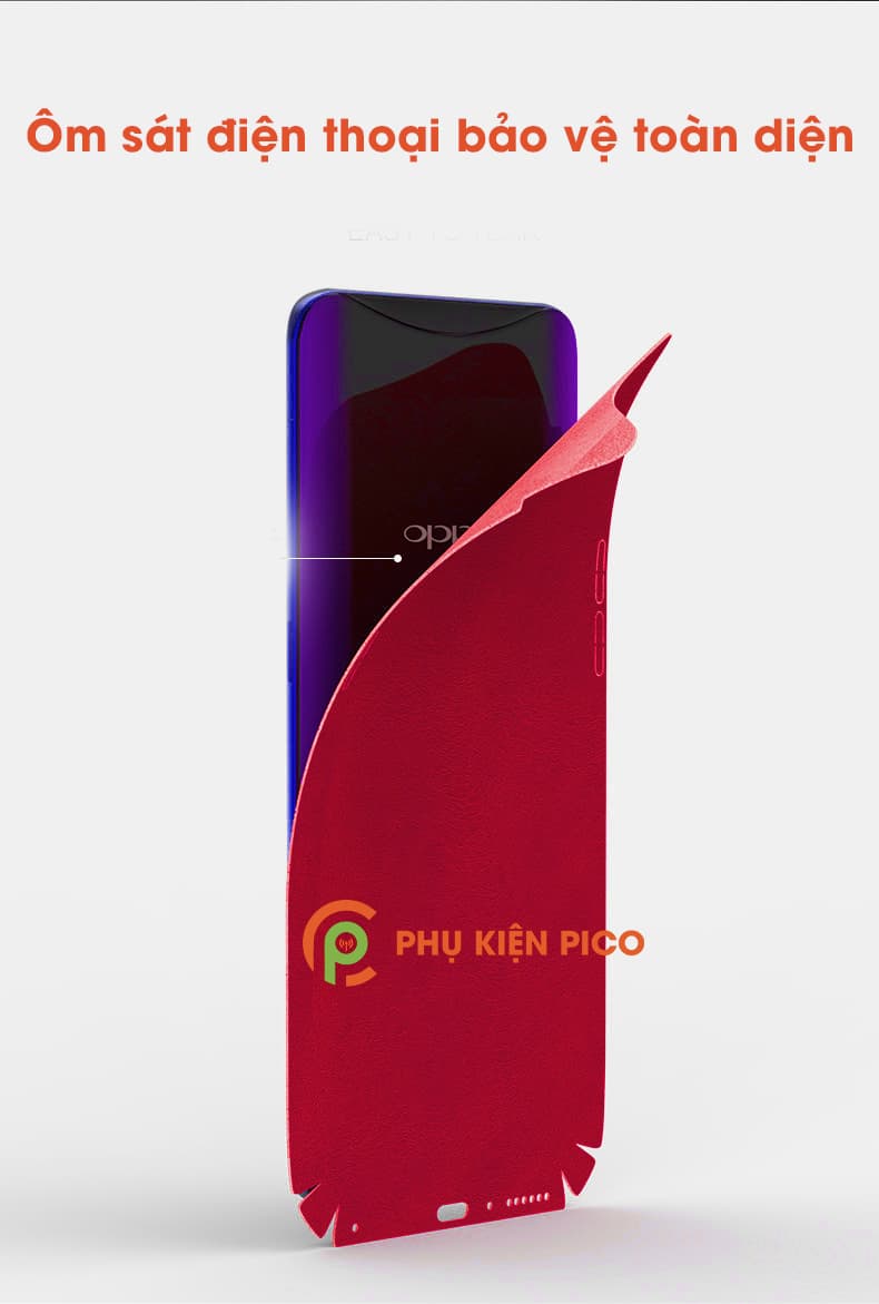 Miếng dán da lưng điện thoại Oppo Find X da cao cấp dán full mặt lưng - 6