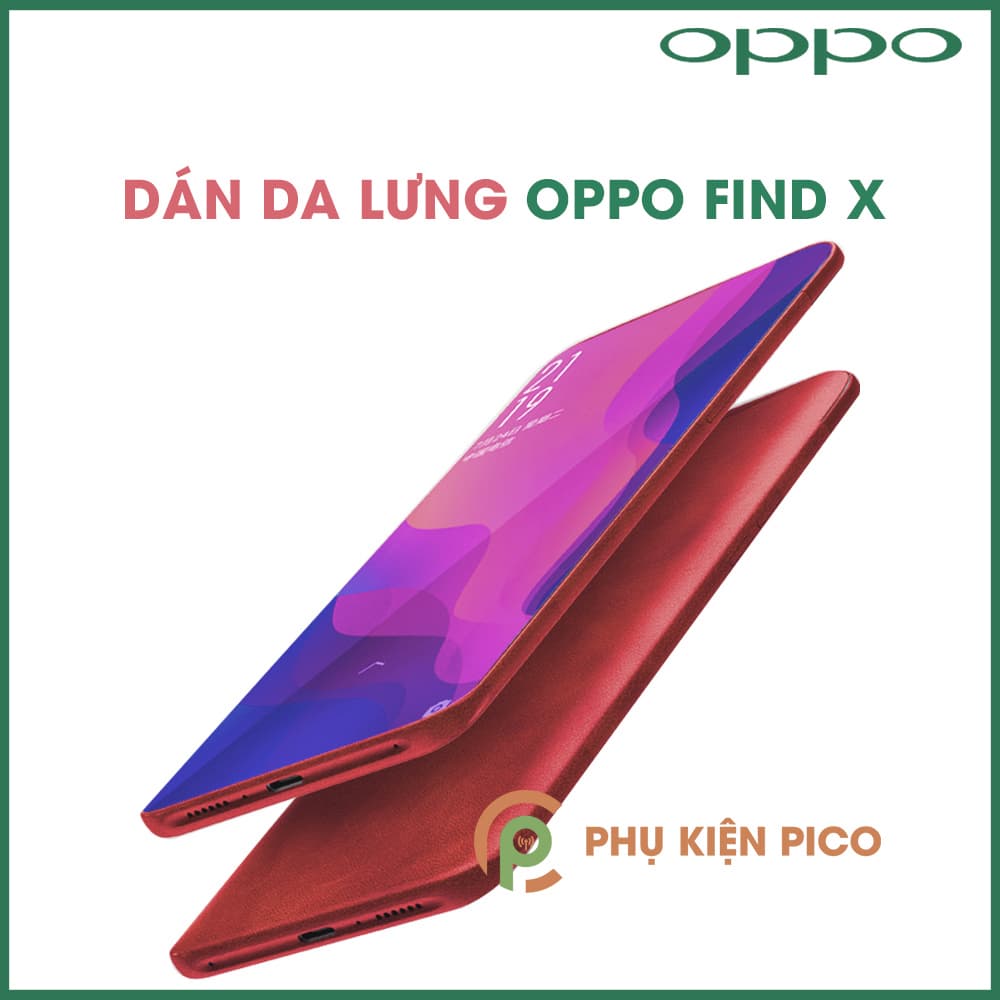 Miếng dán da lưng điện thoại Oppo Find X da cao cấp dán full mặt lưng