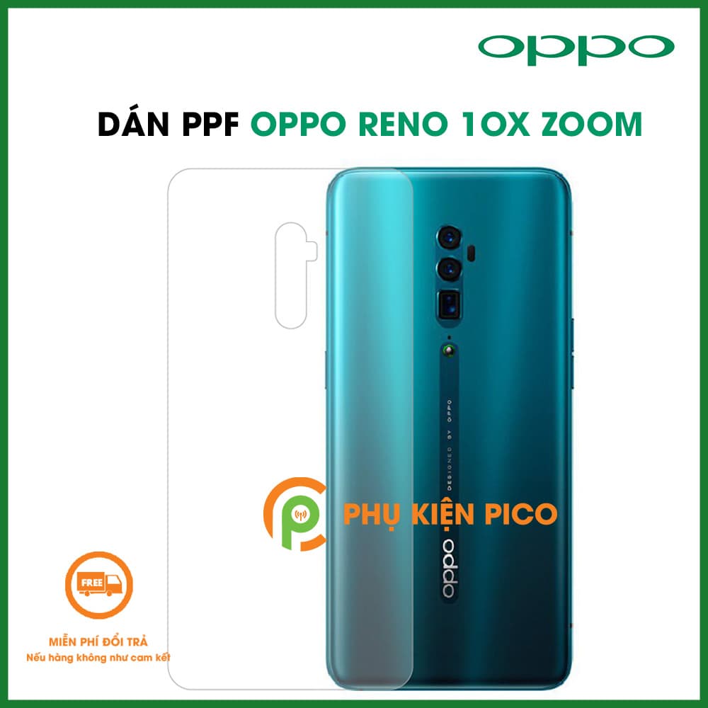 Dán dẻo PPF mặt lưng Oppo Reno 10x Zoom trong suốt