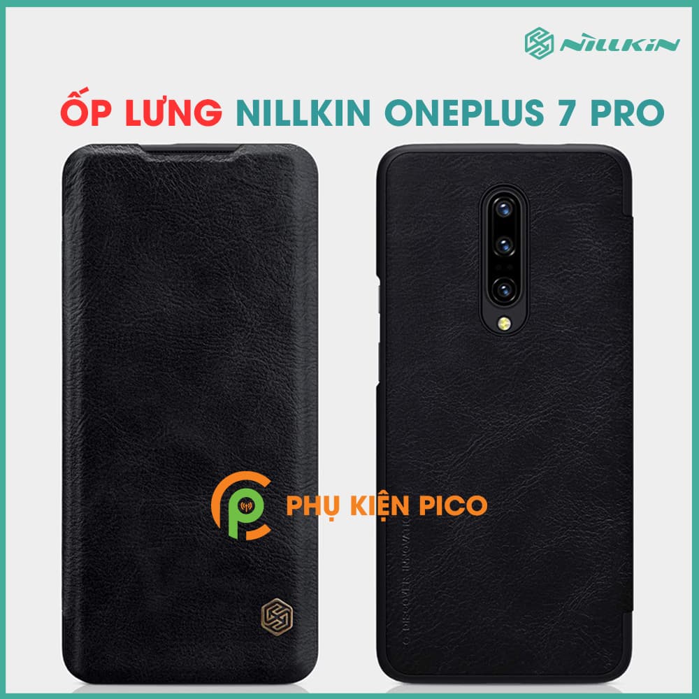 Ốp lưng da cao cấp Oneplus 7 Pro chính hãng Nillkin Qin Series bảo vệ toàn diện