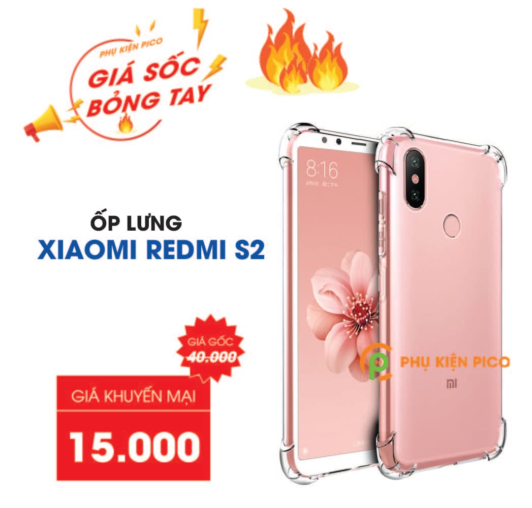 Ốp lưng Xiaomi Redmi S2 dẻo siêu bền chống sốc