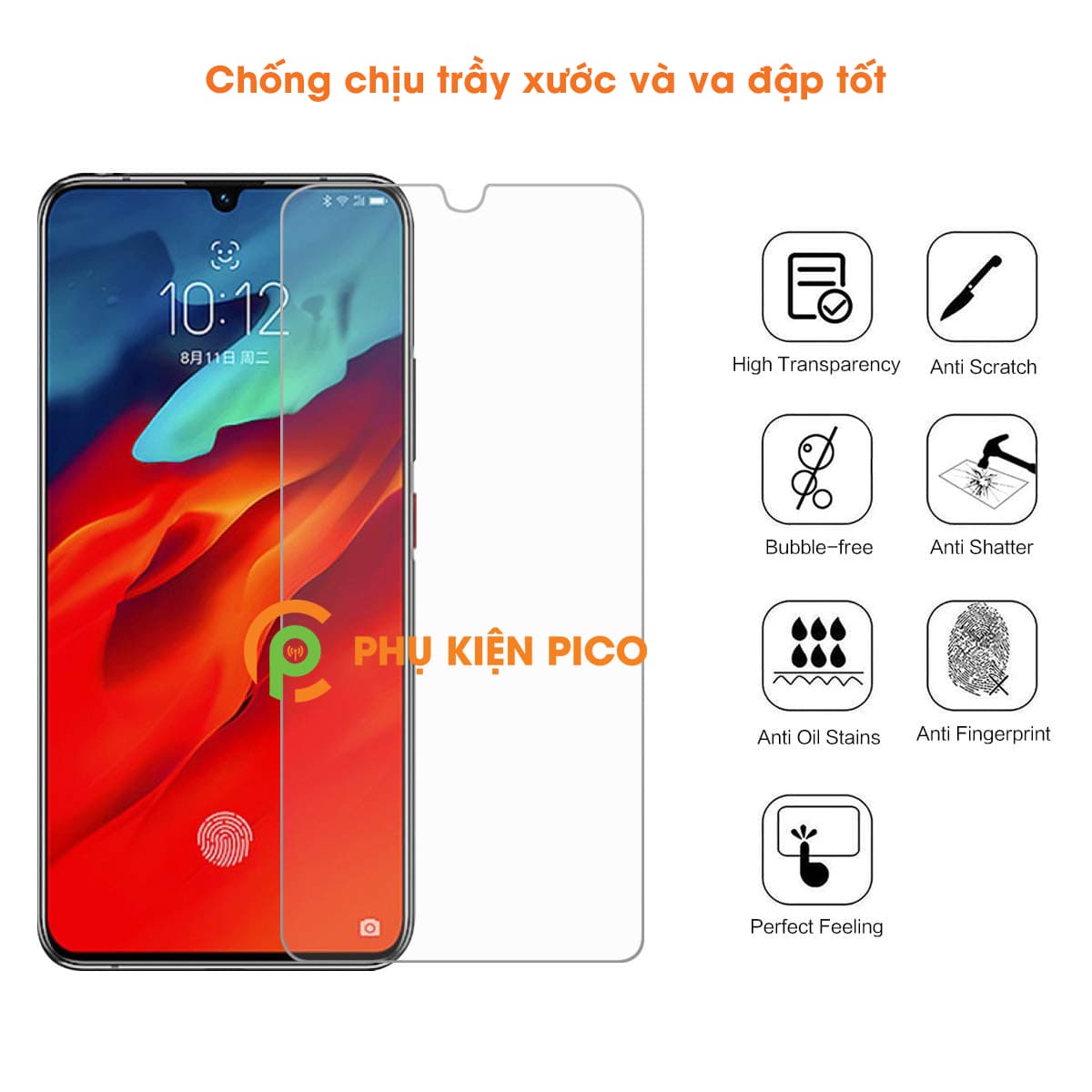 Kính cường lực Lenovo Z6 trong suốt độ cứng 9H - 5