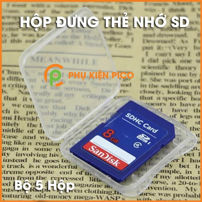 Bộ 5 hộp đựng bảo vệ thẻ nhớ SD, MICRO SD