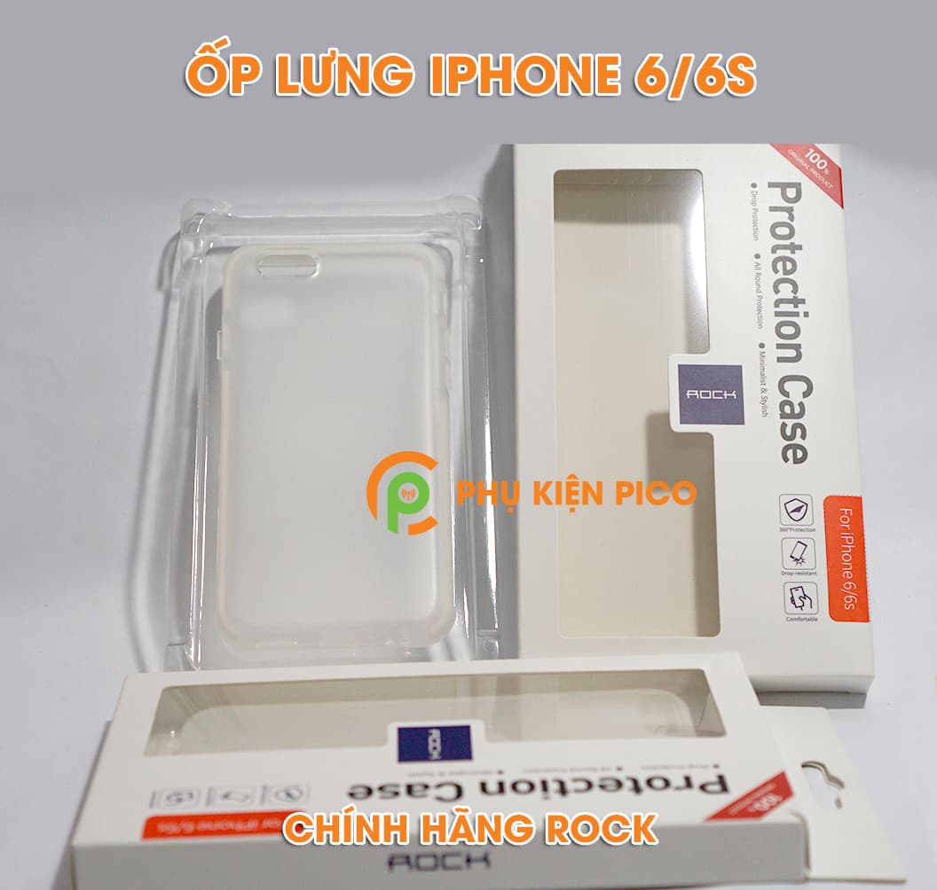 Ốp lưng Iphone 6/ 6s chính hãng Rock trong suốt chống bám vân tay