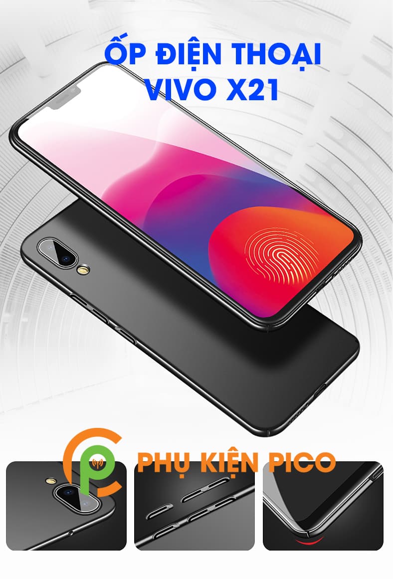 Ốp lưng Vivo X21 đen cao cấp bản vân tay trước máy - 2