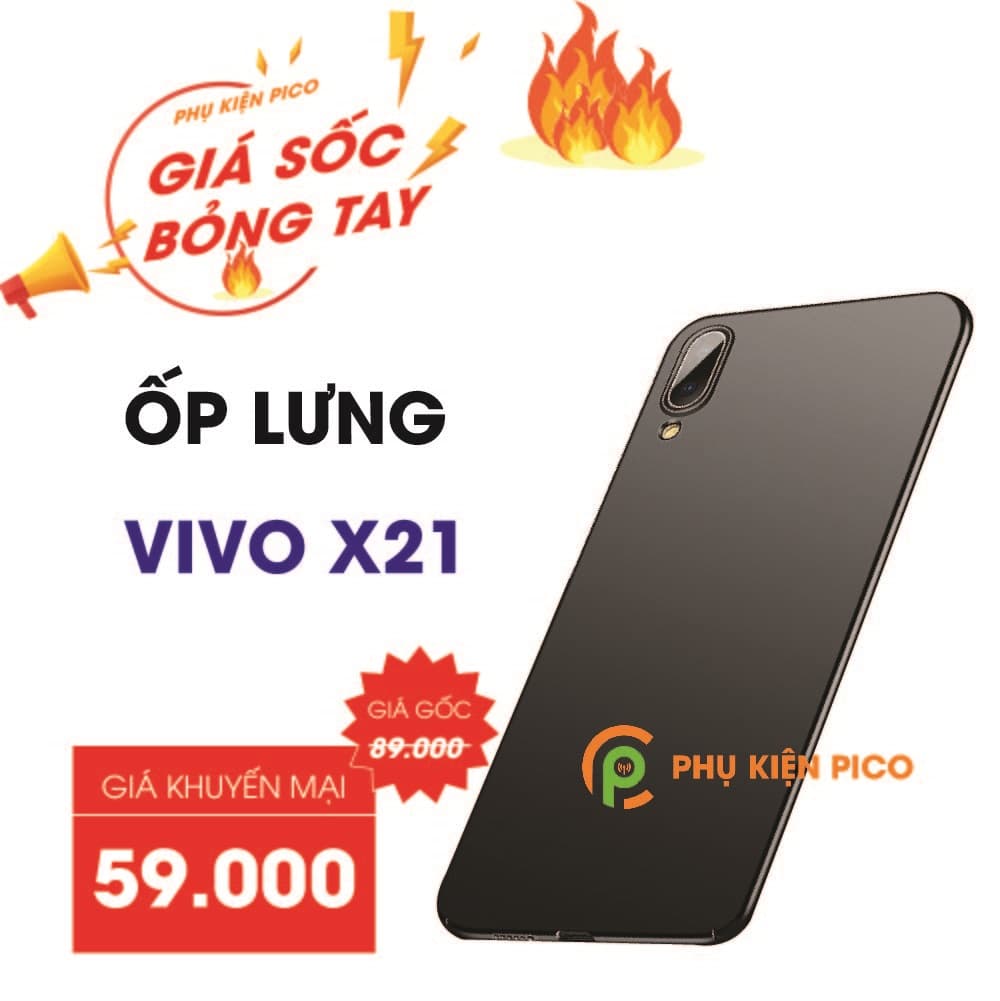 Ốp lưng Vivo X21 đen cao cấp bản vân tay trước máy