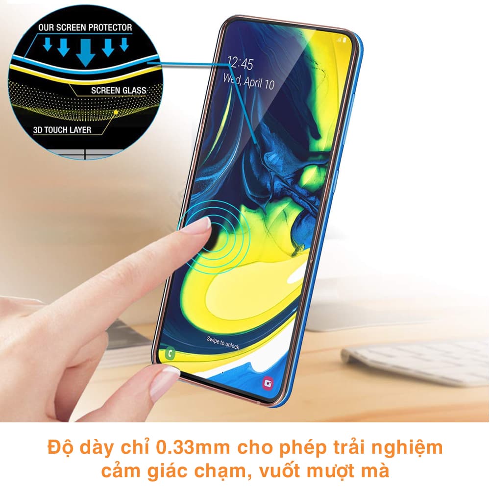 Kính cường lực Samsung A80 full màn hình viền siêu mỏng chính hãng Nillkin Amazing CP+ Pro trong suốt - 4