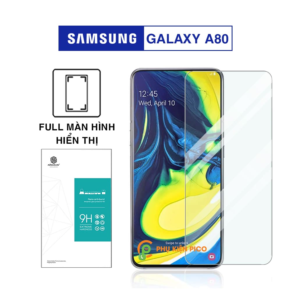 Kính cường lực Samsung A80 full màn hình hiển thị chính hãng Nillkin Amazing H trong suốt