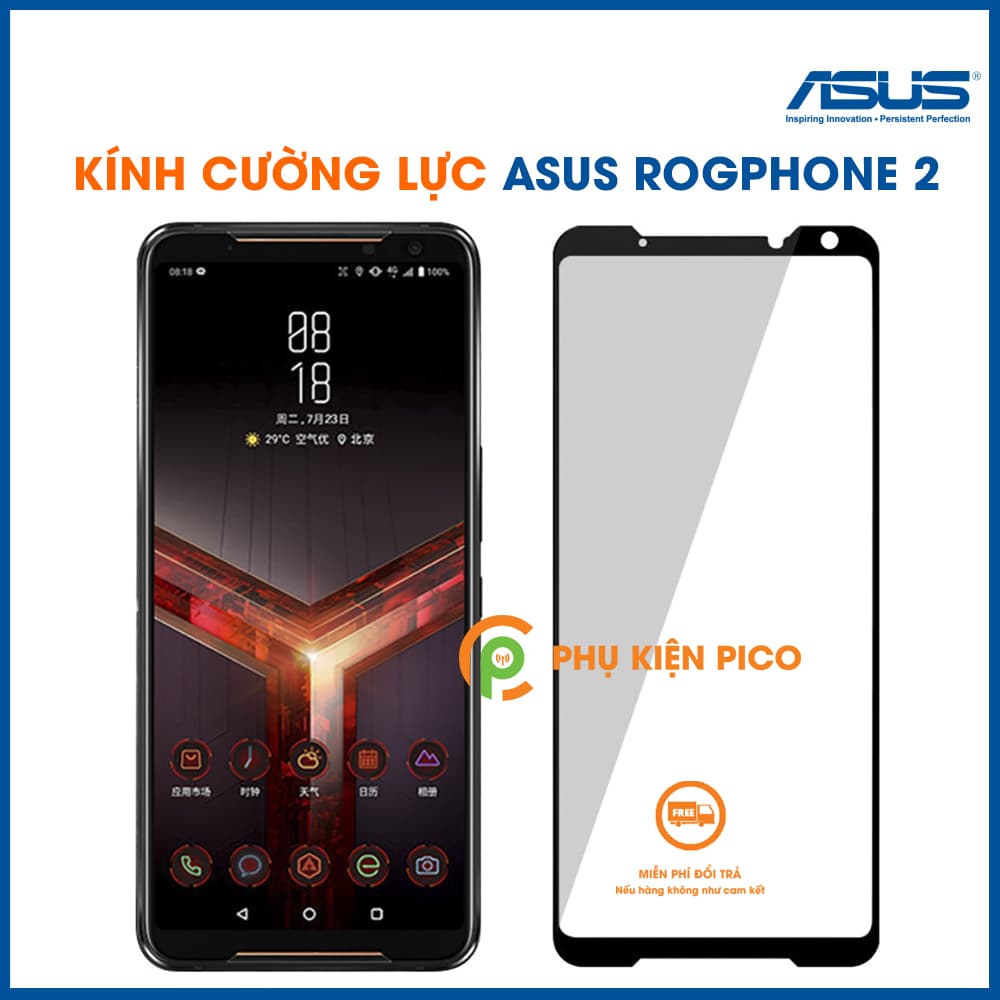 Kính cường lực Asus Rog phone 2 full viền độ cứng 9H