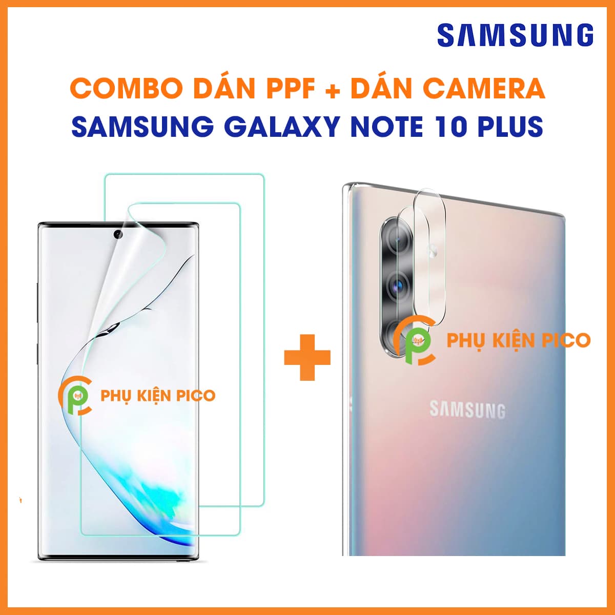 Combo dán PPF mặt trước và dán camera Samsung Galaxy Note 10 Plus