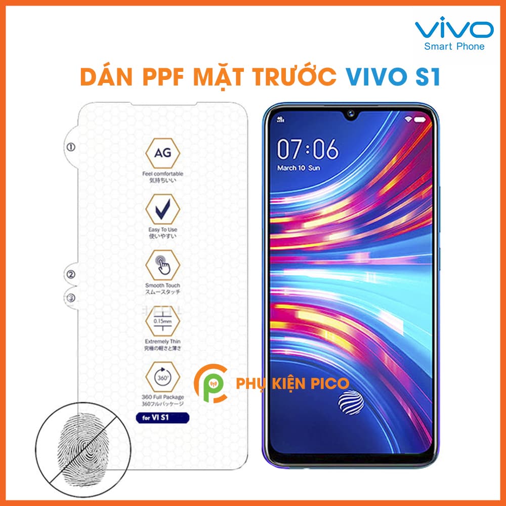 Dán PPF full màn hình Vivo S1 dẻo trong suốt
