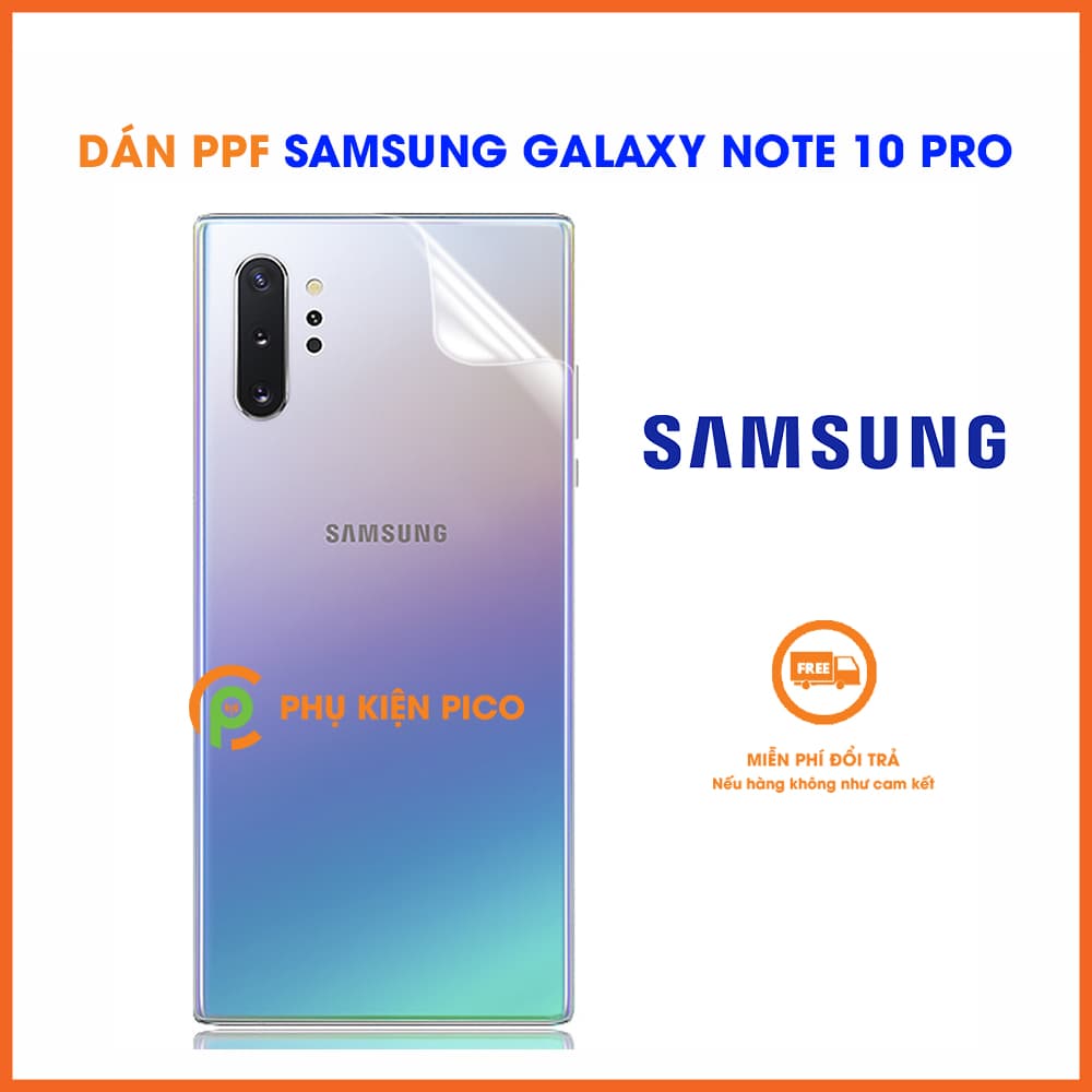 Dán PPF mặt lưng Samsung Galaxy Note 10 Pro dẻo trong suốt