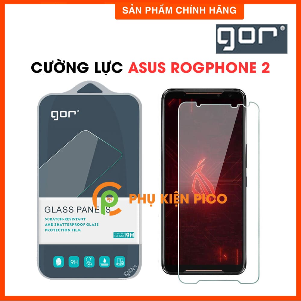 Kính cường lực Asus Rog Phone 2 trong suốt chính hãng Gor bộ 2 chiếc