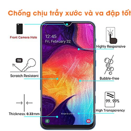 Kính cường lực Samsung Galaxy A50s trong suốt độ cứng 9H - 6