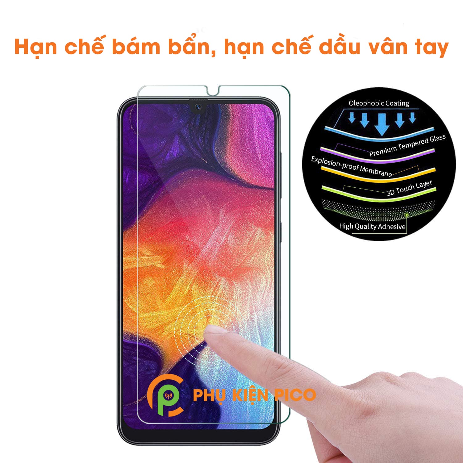 Kính cường lực Samsung Galaxy A50s trong suốt độ cứng 9H - 2