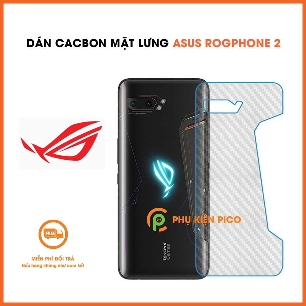Dán Mặt Sau Lưng Carbon 3D Asus Rog Phone 2