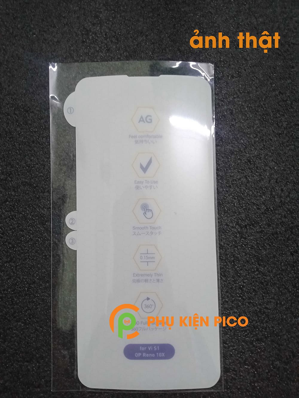 Dán màn hình Vivo S1 full viền vân mờ chống bám vân tay - 5