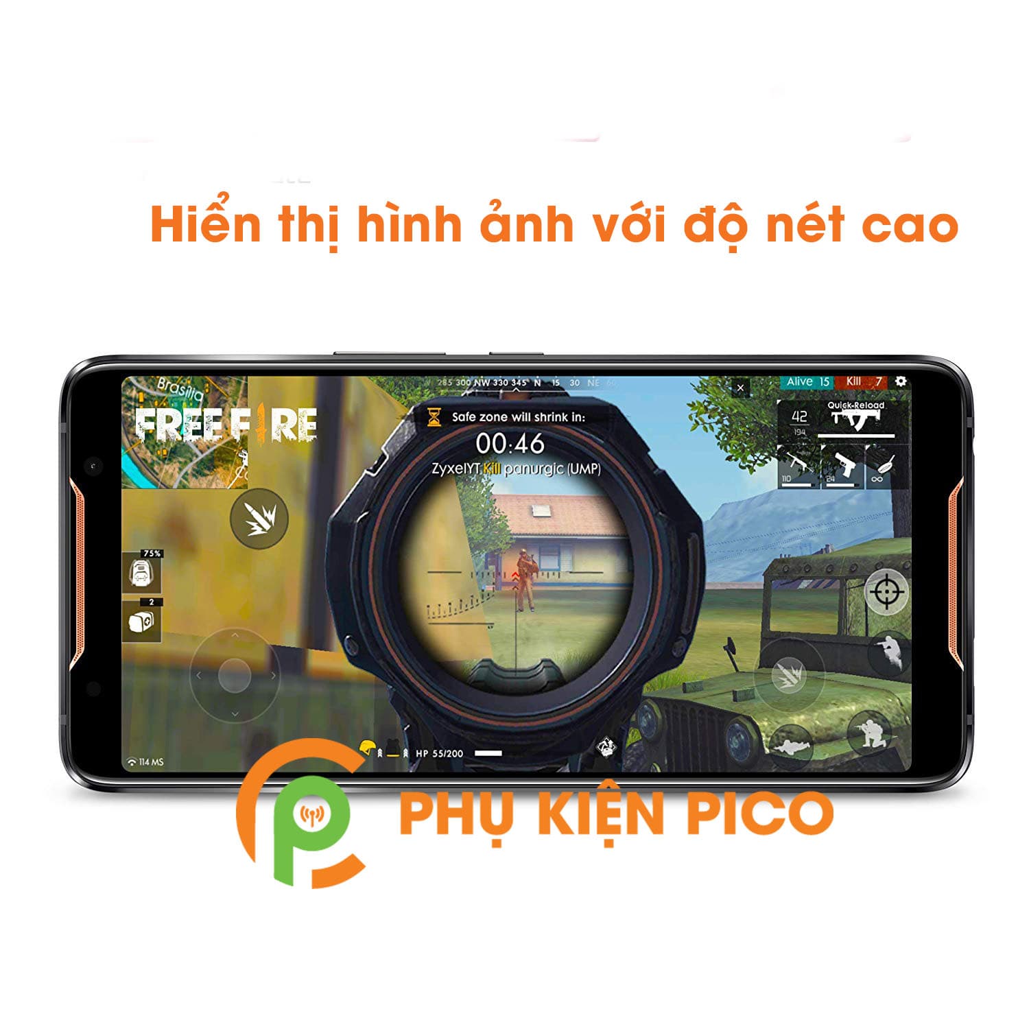 Dán màn hình Asus Rog Phone 2 full viền vân mờ chống nhìn trộm - 5
