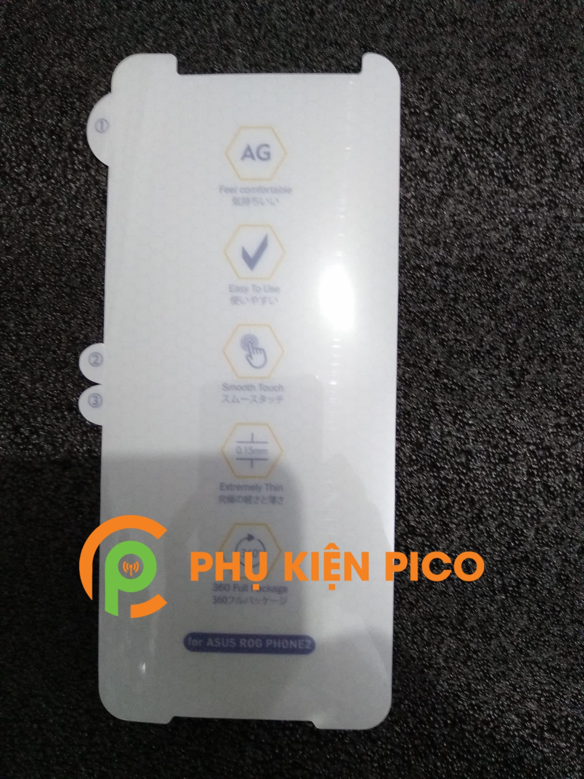 Dán màn hình Asus Rog Phone 2 full viền vân mờ chống nhìn trộm - 2