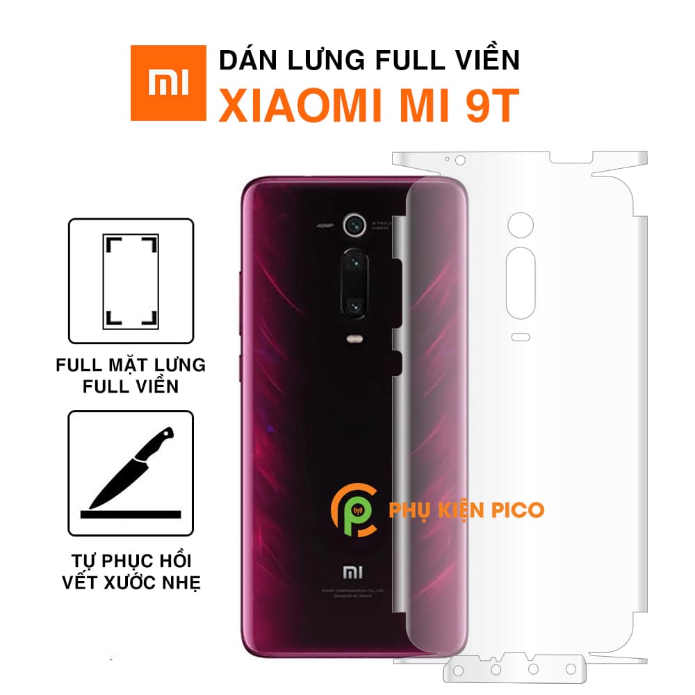 Dán dẻo mặt lưng Xiaomi Mi 9T full viền trong suốt bản đặc biệt