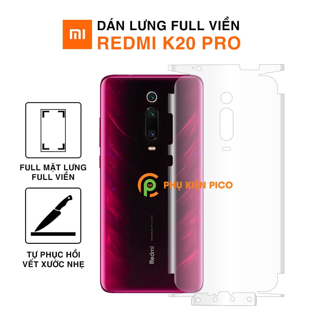 Dán dẻo mặt lưng Xiaomi Redmi K20 Pro full viền trong suốt bản đặc biệt