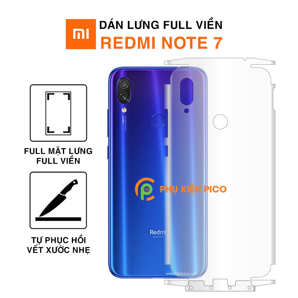 Dán dẻo mặt lưng Xiaomi Redmi Note 7 full viền trong suốt bản đặc biệt