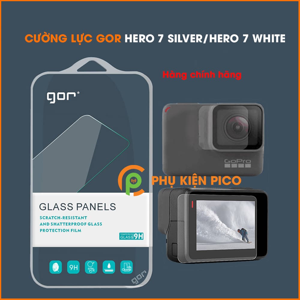 Cường lực GoPro Hero 7 Silver / Hero 7 White chính hãng Gor bộ 2 miếng