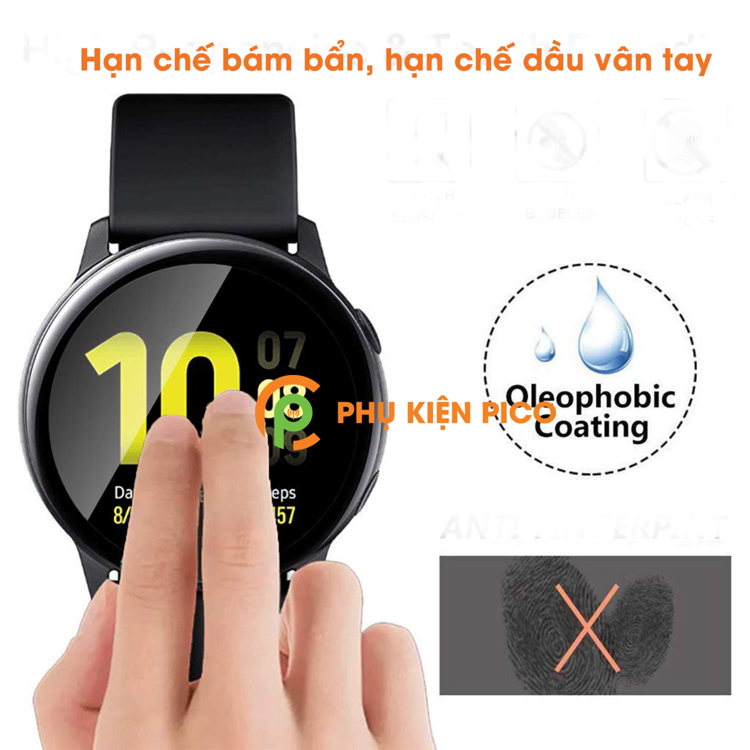 Kính cường lực đồng hồ Samsung Galaxy Watch Active 2 bản 44mm - 2