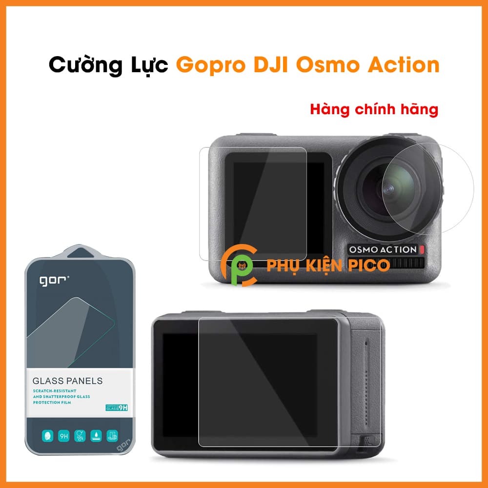 Cường lực GoPro DJI Osmo Action chính hãng Gor bộ 2 miếng