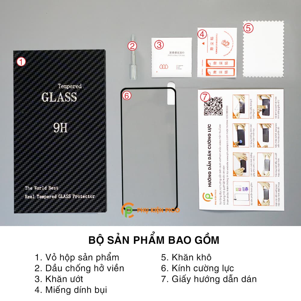 Kính cường lực Reno 2 full màn hình viền đen siêu mỏng độ cứng 9H - 8